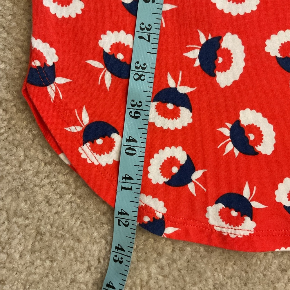Boden Lois Floral Midi Jersey Dress Orange/Red Navy White Sleeveless Size 10 M - Picture 7 of 16